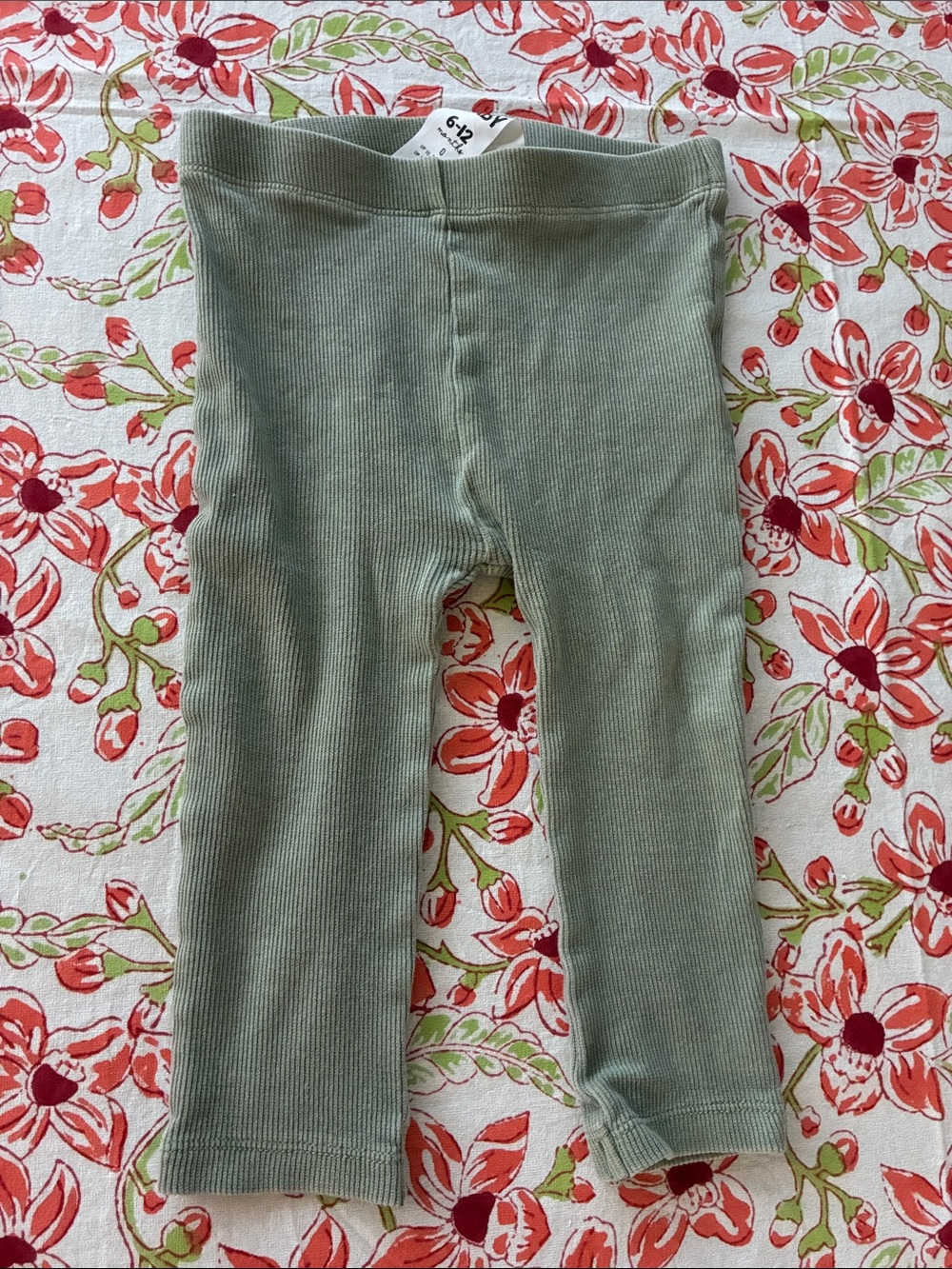 Cotton On Kids Ribbed Sage Green Leggings